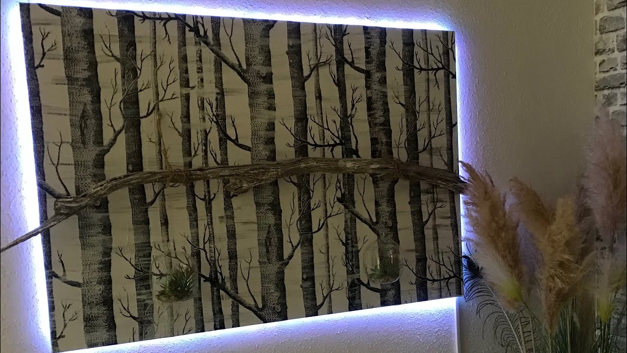 DIY Wanddeko, Wandgestaltung, Wand Beleuchtung