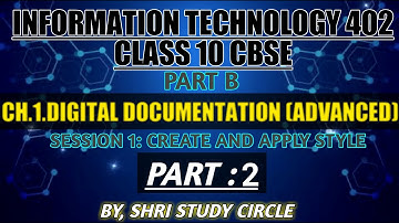 Creating New Style in OpenOffice  Ch.1 Digital Documentation Session3 Working With Styles | Class 10