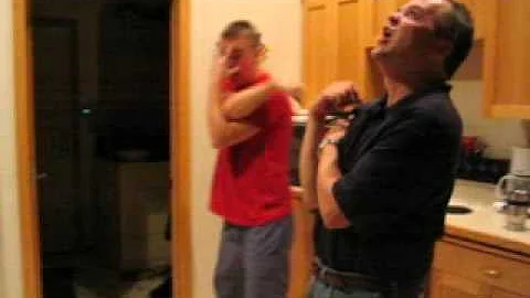 Nick and Duane fighting Erkel-style at the lake
