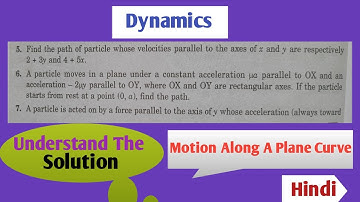 Direction of velocity and accerlation |Hindi| Dynamics for B.Sc3|Motion along a plane curve|Video-2