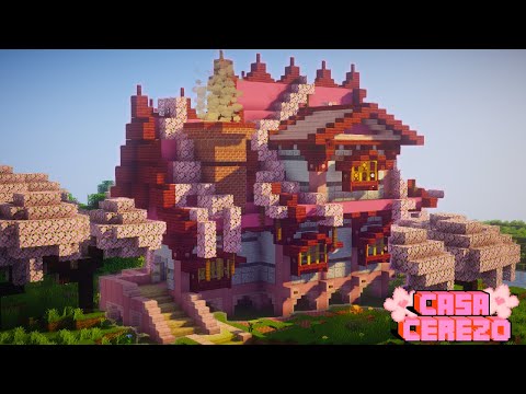 Una hermosa casa de cerezo 🌸 #minecraft #minecraftbuilding #minecraftideas  #minecrafttutorial #minecrafthouse #minecrafthousetutorial…