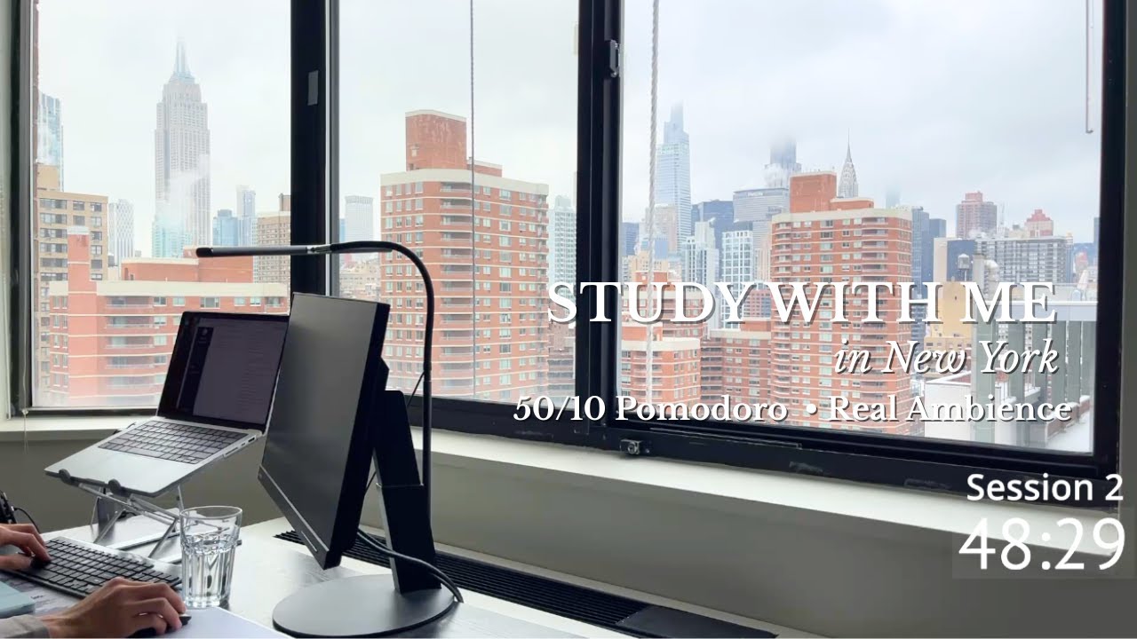 🩺5 Hour Study With Me LIVE in New York | 50/10 Pomodoro | Real ...