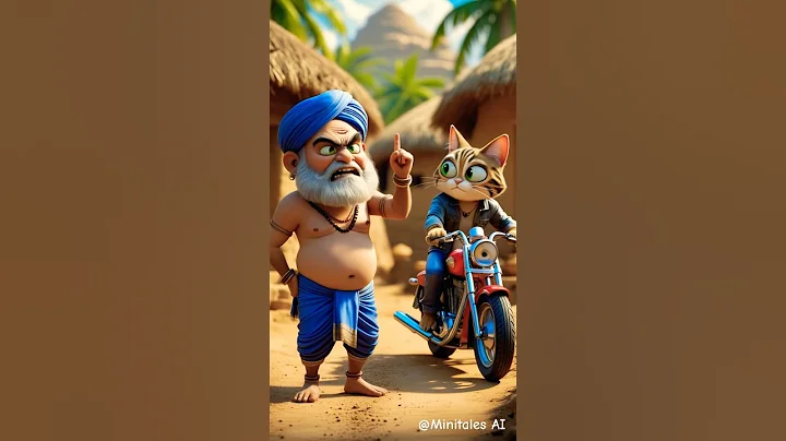 Billi Ki Bike Ride Aur Super Monkey Ka Rescue! 😂 #viralvideo #trending #cat #kids #story #ai