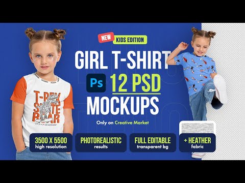 Realistic Kids Girl T-Shirt Mockups, a Shirt Mockup by Hi, Mock-Up! (Thumbnail 13 of 13)