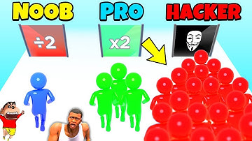 NOOB vs PRO vs HACKER in CROWD EVOLUTION with CHOP FRANKLIN SHINCHAN | AMAAN-T
