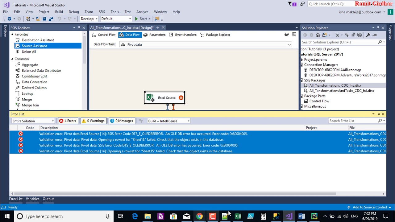 DTS code. SSIS ole DB excel. A database Error occurred. Ошибка ДТС Вегас. Validation error code