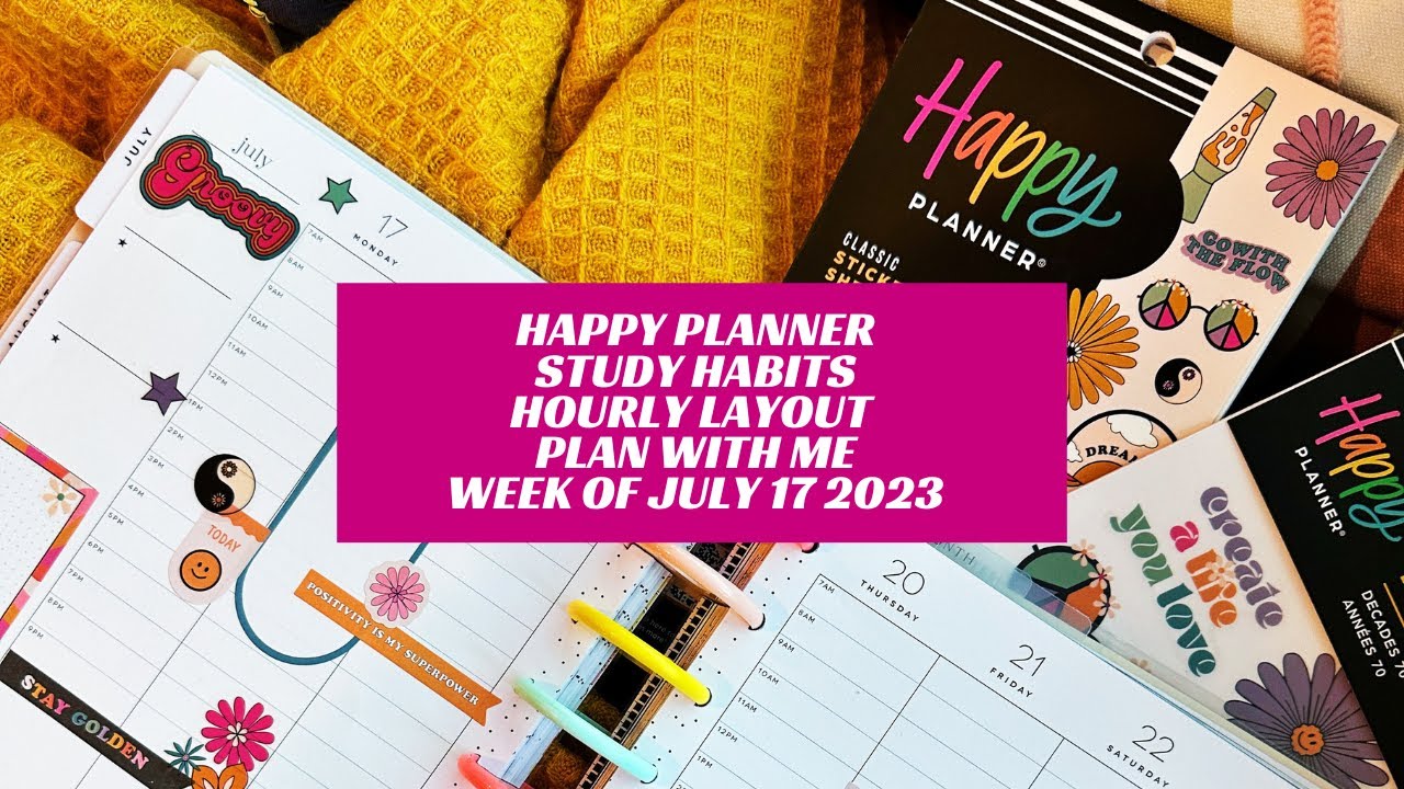 Happy Planner: Study habits hourly plan with me! - YouTube