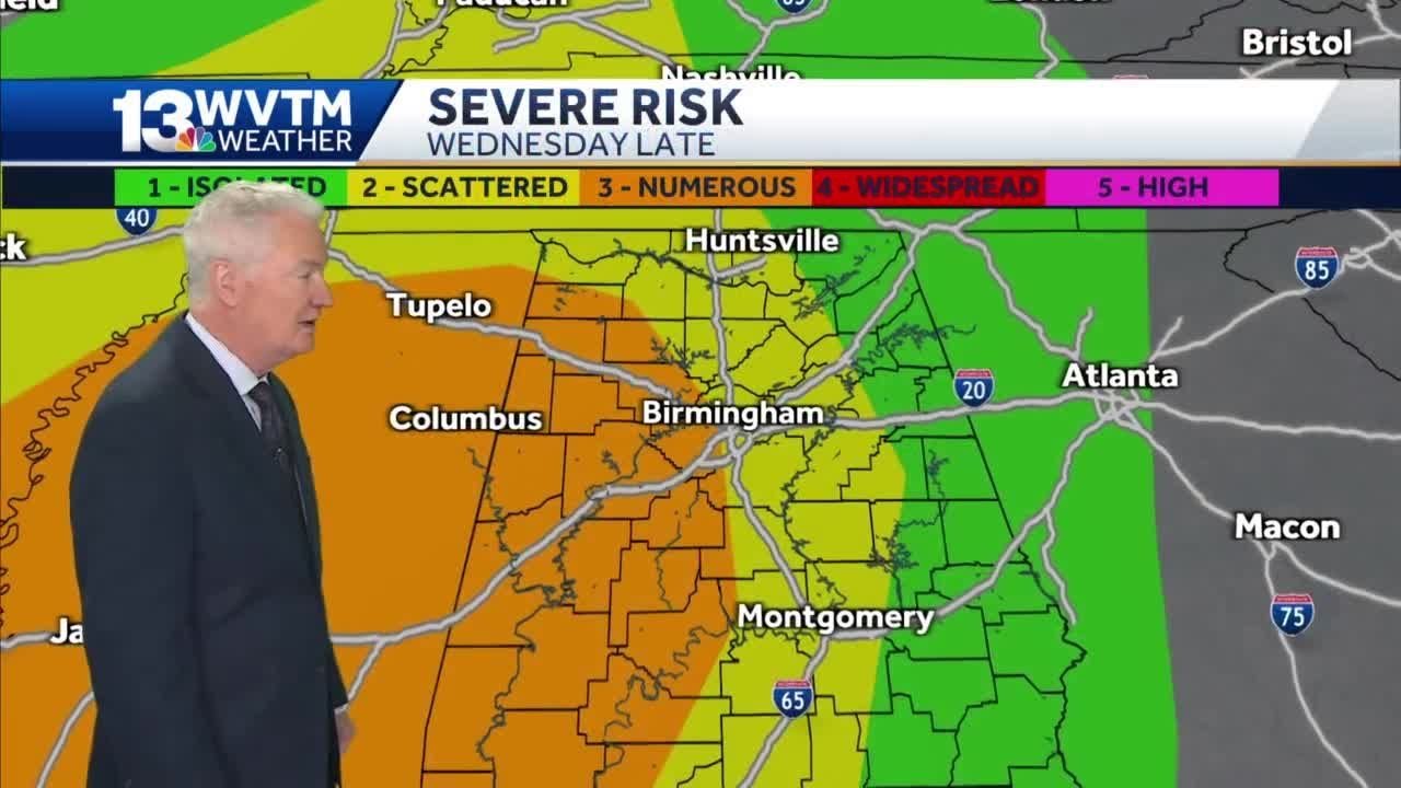 Severe weather forecast Wednesday