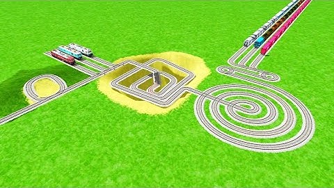 AI TRAINS RUNNING AT ROUND SPRING SQUARE RAILROAD TRACKS ZIG ZAG ⭕️ CIRCLE RAILROAD RAILWORK BEANG 