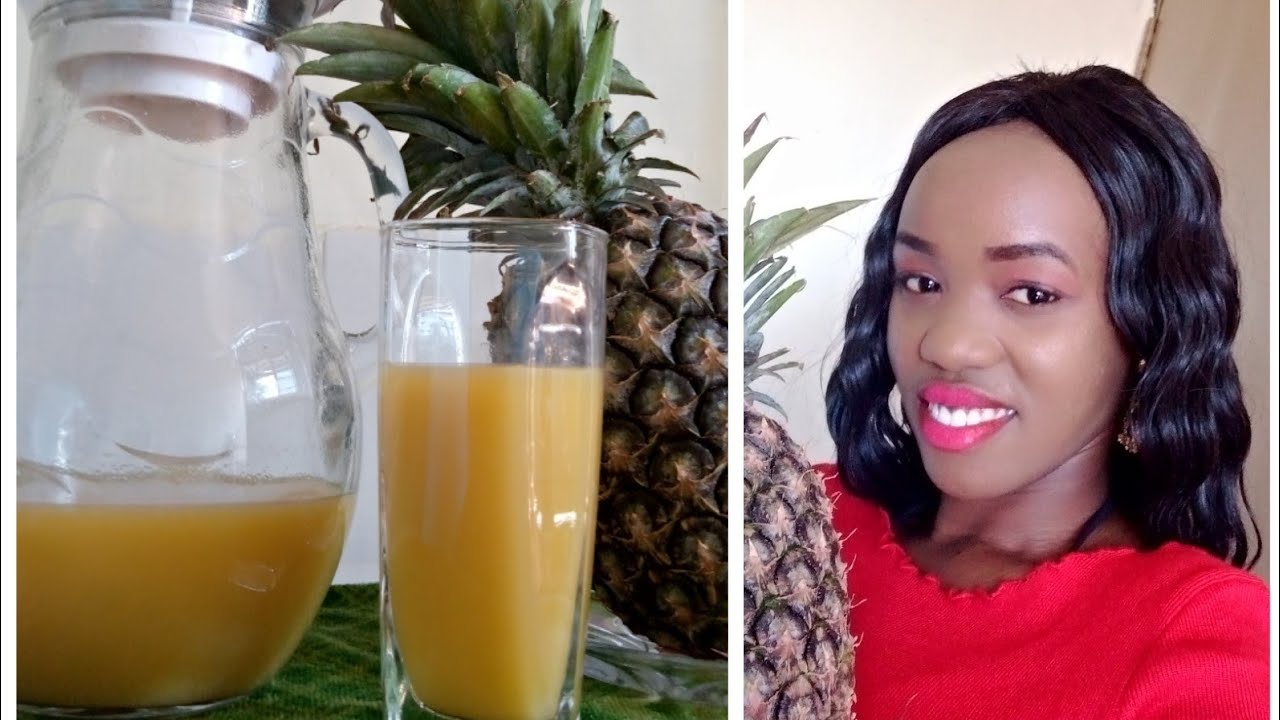 How to make juice from pineapple peels at home/ juice without a juicer machine YouTube