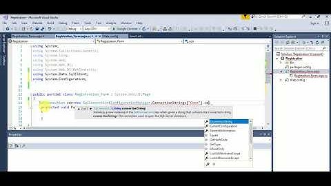 Registration Form with SQL Database connection in ASP.NET
