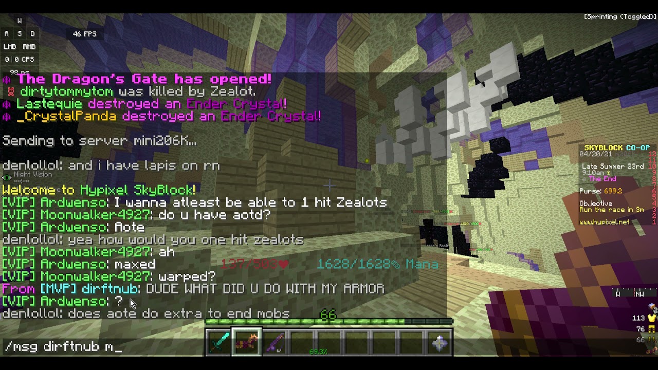 dealing 54680 damage with a guardian pet in hypixel skyblock YouTube