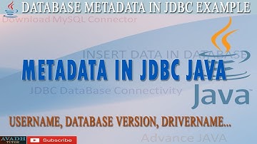 jdbc database metadata with mysql JAVA | advance java tutorials