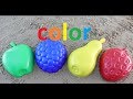 Learn colors with kids sand shapes fun fruit Apple strawberry pea/Учим цвета с детьми