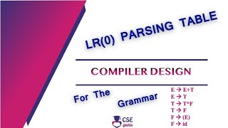 LR(0) Parsing Table | LR Parser | Lec 66 | Compiler Design