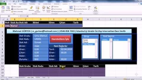 Stok Giriş-Çıkış Takibi Makrolu