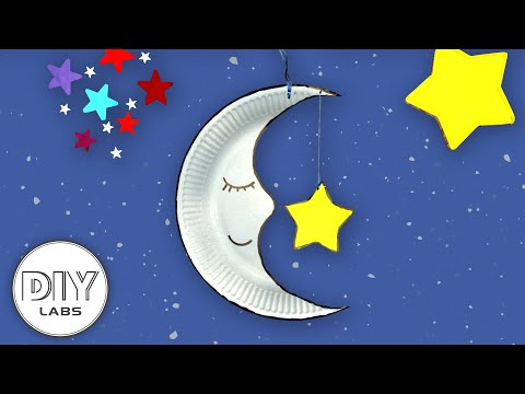 MOON & STAR WALL HANGING | Paper Plate Craft | Fast-n-Easy | DIY Labs