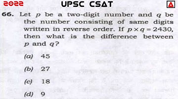Let p Be A Two-digit Number And q Be The Number Consisting Of Same Digits Written In Reverse Order