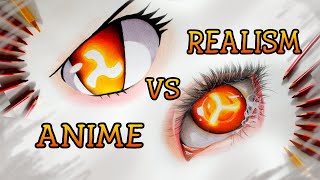 ANIME VS REALISM - How to draw anime eyes ( ELIZABETH ) NANATSU NO TAIZAI DRAWING