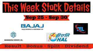 This Week Result, Dividend, Bonus & Split Details dividend stockmarket dividendstocks2023