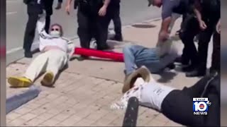 Protesters arrested in downtown Miami for blocking traffic