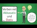 Deutsch lernen / Learn German  A2 - Verben im Akkusativ und Dativ - The German cases in under 8 min.