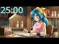 Bulma Studying Hard | 25-Minute Study Timer | Classic Dragon Ball Style | Relaxing Focus