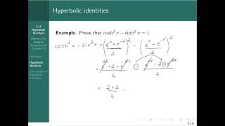 3 11 Hyperbolic functions
