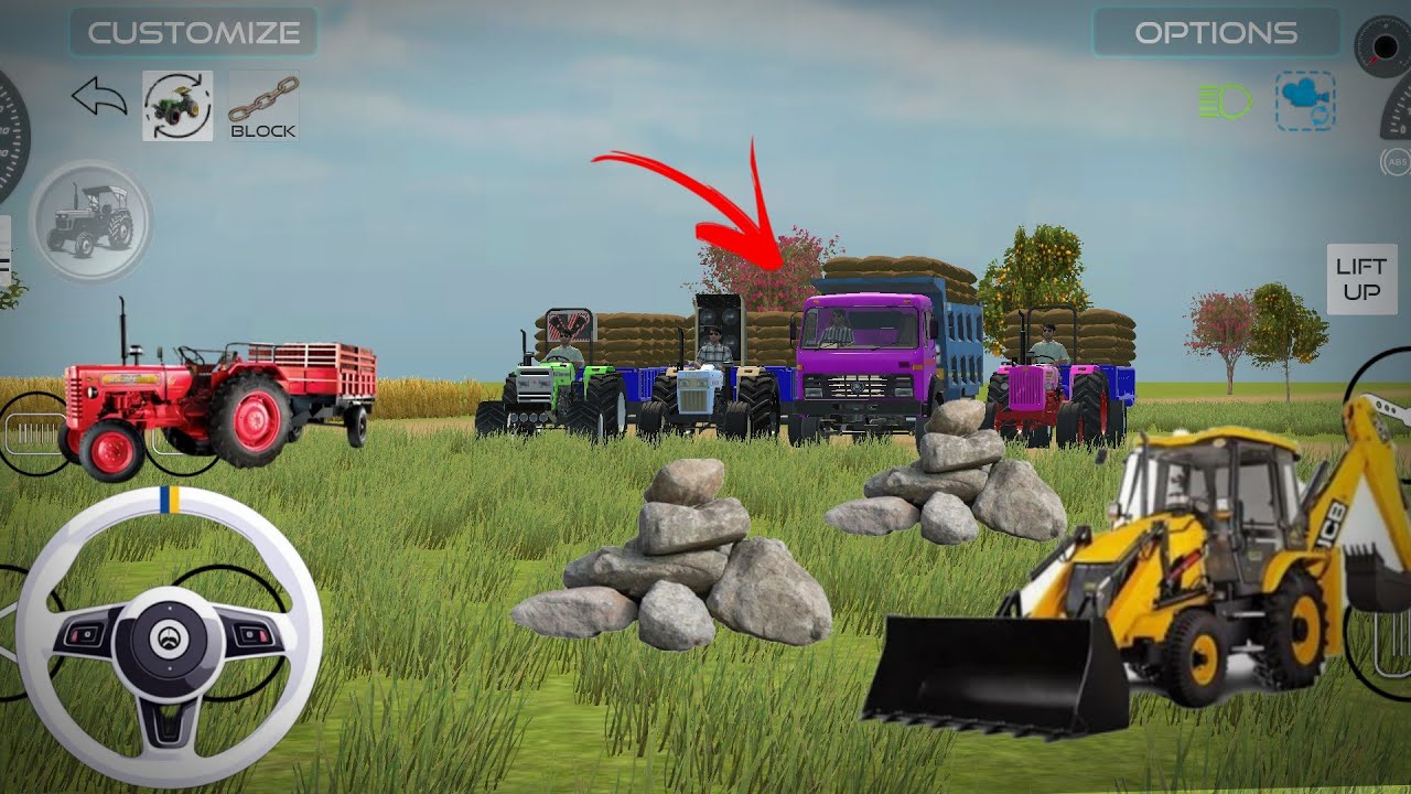 Indian tractor 🚜 mahindra jondiar truck jcb #mahindra #tractor #farming #jcb #inadia #gaming 