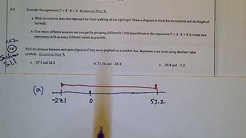 CPM CC2 Section 3.1.1 #3-8 (distance between points on a number line using absolute value)