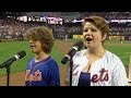 Gaten and Sabrina Matarazzo sing anthem at Citi Field