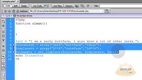 Object Oriented Programming Tutorial PHP Class File Creation Learn OOP