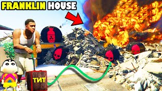 Franklin Blowing Up His Own House in GTA 5 | SHINCHAN and CHOP