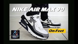 Nike AIR MAX 90 (Flat Pewter/White/Black) On-Feet