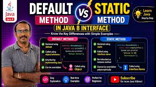 Default Method vs Static Method in Java 8 Interface | Key Differences Explained in Tamil