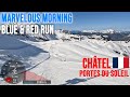 4k skiing chtel marvelous morning  blue and red run portes du soleil france gopro hero11