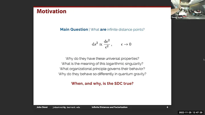 John Stout - Infinite Distances and Factorization ...