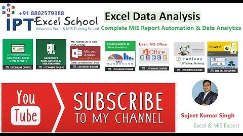 Advanced Excel Live Classes in Hindi with Sujeet Class Call +91 8802579388