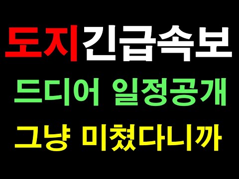   도지 도지 드디어 일정공개합니다 빨리보세요 도지코인 도지 도지코인이슈 도지코인대응