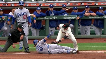 LAD@SF: Turner opens scoring with RBI single