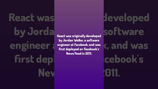 Daily Debug. / React was originally developed by Jordan Walke, a so...