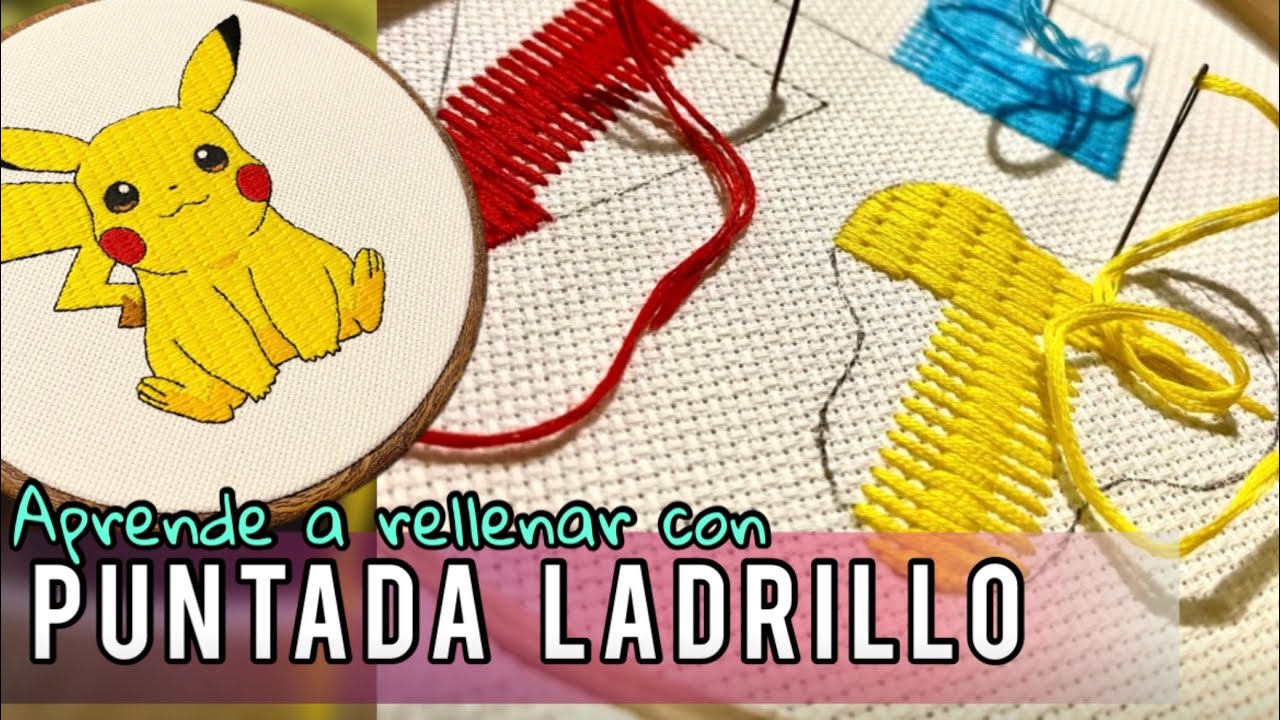 PUNTADA LADRILLO - Te enseño como RELLENAR tus bordados / Tutorial paso a paso @Huitz Art i