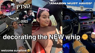 Decorate my NEW CAR with me 🚘 | amazon car finds, necessities, organizing, etc. *2022 Kia K5*