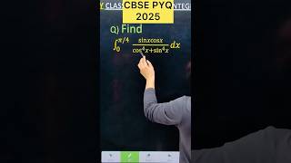 Q) Integration ∫  ( 0 to 𝜋/4)sin𝑥cos𝑥/(cos^4 𝑥+sin^4 𝑥) 𝑑𝑥 #class12 #cbse #maths  #integrat