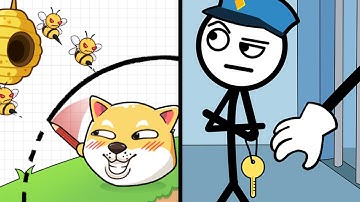 Doge Rescue: Draw to Save Vs Thief Puzzle 🐶🐝🕵‍♀️👨‍✈️ Max All Levels Android iOS Gameplay Ep 194