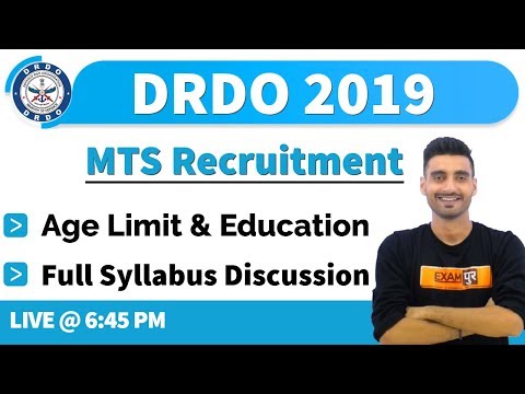 DRDO 2019 | MTS Recruitment | Age Limit & Education | Syllabus Discussion | By Vivek Sir