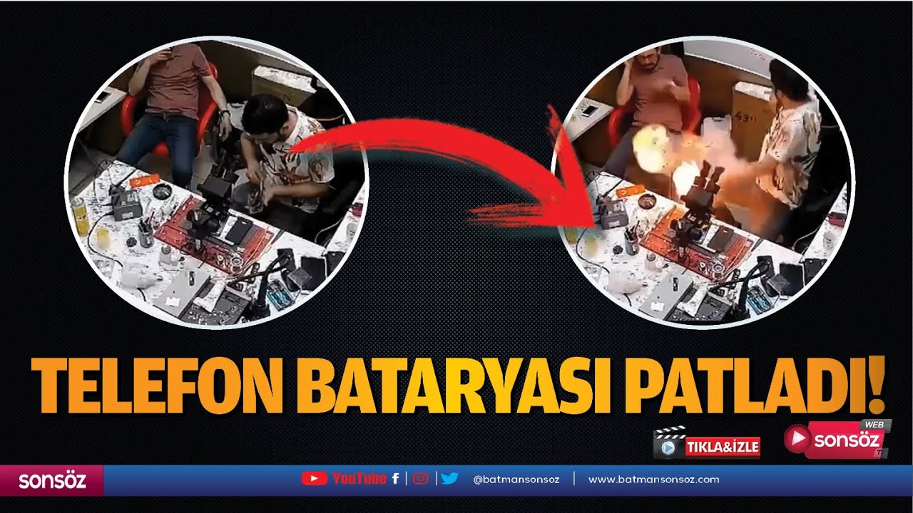 Telefon bataryası patladı!