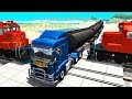 Railway Сrossing Train Сrashes #7 - Beamng drive