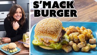 Rachael smashes onion slices directly into her burgers to make them
juicy and delicious! plus, she pairs it with some ranch-flavored tots
— how could you say...