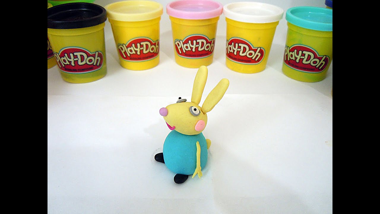 Крольчонок  Ребекка  из пластилина Плей До. А Rebecca Rabbit  of Play-Doh (clay).